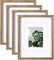 11x14 Picture Frames with Plexiglass, Display Pictures 5x7/8x10 with Mat or 11x14 Without Mat Set of 4 for Tabletop and Wall Mounting, Carbonized Brown